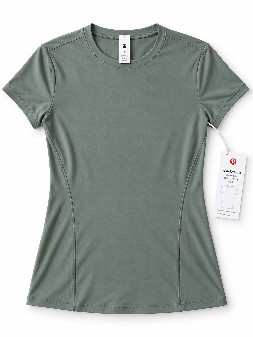 lululemon athletica wondermost Short Sleeve Crewneck Top soft nulu — Sage Green